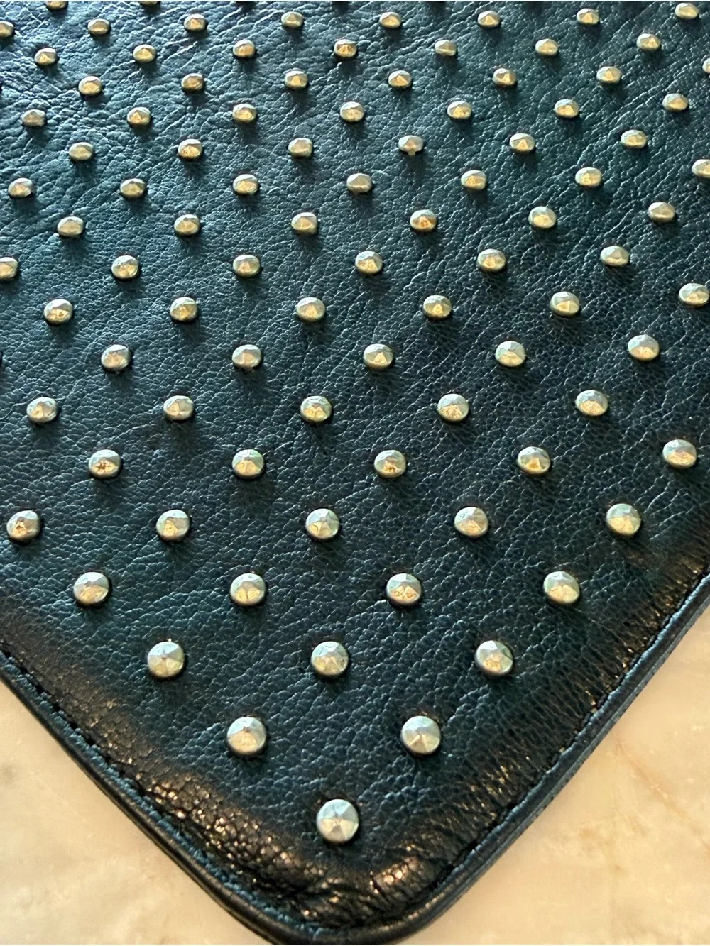 ABAS Black Studded genuine Leather iPad tablet case sleeve